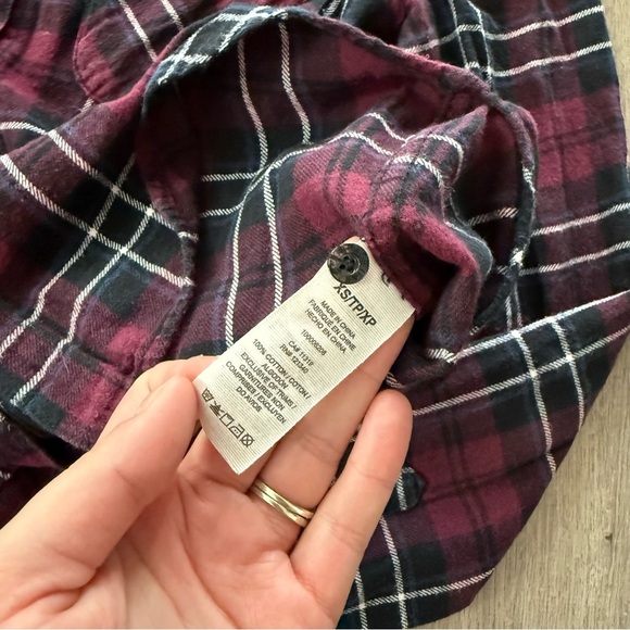 Garage Purple Plaid Boyfriend Classic Flannel - Picture 5 of 5